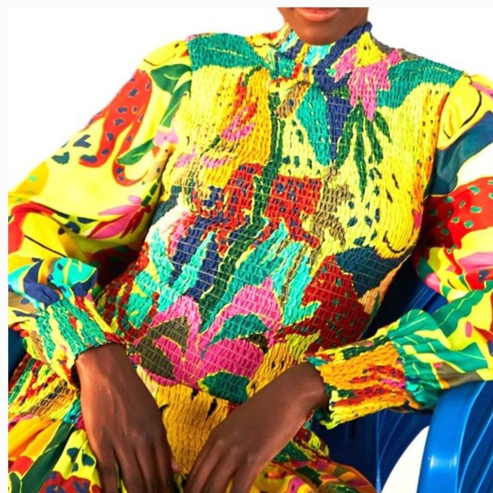 FARM RIO -  Leopards Jungle Smiley Mini Dress - Size XL